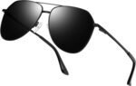 Polarized Metal Aviation Sunglasses Men, Classic Military Sun Glasses Women, Rectangle Shades UV400 Protection Costume - Image 36