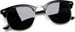 Vintage Sunglasses Half Frame Sun Glasses Polarized UV Protection Browline Shades for Women Men - Image 43