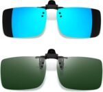 Polarized Clip on Sunglasses over Glasses, Rectangle Flip up Sun Glasses UV Protection Women Men - Image 2