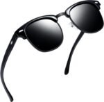 Vintage Sunglasses Half Frame Sun Glasses Polarized UV Protection Browline Shades for Women Men - Image 53