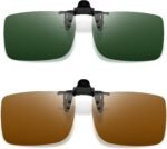 Polarized Clip on Sunglasses over Glasses, Rectangle Flip up Sun Glasses UV Protection Women Men - Image 9