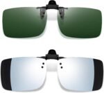 Polarized Clip on Sunglasses over Glasses, Rectangle Flip up Sun Glasses UV Protection Women Men - Image 18