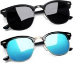 Vintage Sunglasses Half Frame Sun Glasses Polarized UV Protection Browline Shades for Women Men - Image 46