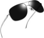Polarized Metal Aviation Sunglasses Men, Classic Military Sun Glasses Women, Rectangle Shades UV400 Protection Costume - Image 27