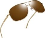 Polarized Metal Aviation Sunglasses Men, Classic Military Sun Glasses Women, Rectangle Shades UV400 Protection Costume - Image 30
