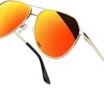 Polarized Metal Aviation Sunglasses Men, Classic Military Sun Glasses Women, Rectangle Shades UV400 Protection Costume