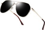 Polarized Metal Aviation Sunglasses Men, Classic Military Sun Glasses Women, Rectangle Shades UV400 Protection Costume - Image 39