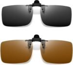Polarized Clip on Sunglasses over Glasses, Rectangle Flip up Sun Glasses UV Protection Women Men - Image 14