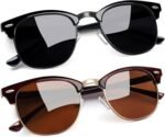 Vintage Sunglasses Half Frame Sun Glasses Polarized UV Protection Browline Shades for Women Men - Image 39