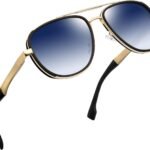 Polarized Aviator Sunglasses Mens Women Vintage Retro Military Metal Pilot Sun Glasses UV Protection