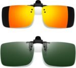 Polarized Clip on Sunglasses over Glasses, Rectangle Flip up Sun Glasses UV Protection Women Men - Image 5