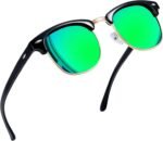 Vintage Sunglasses Half Frame Sun Glasses Polarized UV Protection Browline Shades for Women Men - Image 35