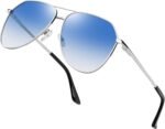 Polarized Metal Aviation Sunglasses Men, Classic Military Sun Glasses Women, Rectangle Shades UV400 Protection Costume - Image 11