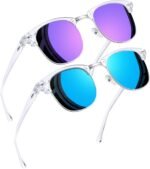 Vintage Sunglasses Half Frame Sun Glasses Polarized UV Protection Browline Shades for Women Men - Image 47