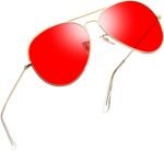 Polarized Metal Aviation Sunglasses Men, Classic Military Sun Glasses Women, Rectangle Shades UV400 Protection Costume - Image 10