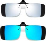 Polarized Clip on Sunglasses over Glasses, Rectangle Flip up Sun Glasses UV Protection Women Men - Image 11
