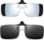 Polarized Clip on Sunglasses over Glasses, Rectangle Flip up Sun Glasses UV Protection Women Men - Image 6