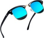 Vintage Sunglasses Half Frame Sun Glasses Polarized UV Protection Browline Shades for Women Men - Image 38