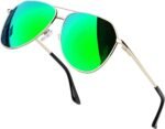 Polarized Metal Aviation Sunglasses Men, Classic Military Sun Glasses Women, Rectangle Shades UV400 Protection Costume - Image 12
