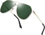 Polarized Metal Aviation Sunglasses Men, Classic Military Sun Glasses Women, Rectangle Shades UV400 Protection Costume - Image 5