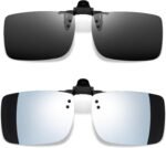 Polarized Clip on Sunglasses over Glasses, Rectangle Flip up Sun Glasses UV Protection Women Men - Image 15
