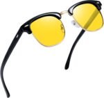 Vintage Sunglasses Half Frame Sun Glasses Polarized UV Protection Browline Shades for Women Men - Image 5