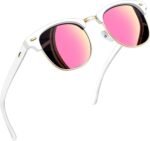 Vintage Sunglasses Half Frame Sun Glasses Polarized UV Protection Browline Shades for Women Men - Image 34