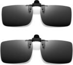 Polarized Clip on Sunglasses over Glasses, Rectangle Flip up Sun Glasses UV Protection Women Men - Image 19