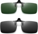 Polarized Clip on Sunglasses over Glasses, Rectangle Flip up Sun Glasses UV Protection Women Men - Image 13