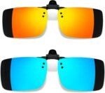 Polarized Clip on Sunglasses over Glasses, Rectangle Flip up Sun Glasses UV Protection Women Men - Image 10