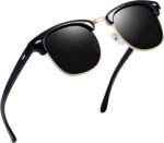 Vintage Sunglasses Half Frame Sun Glasses Polarized UV Protection Browline Shades for Women Men - Image 18