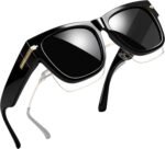 Square Sunglasses Over Glasses Women Men Polarized Fit Over Sun Glasses UV Protection Oversized Fitover Shades - Image 8