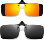 Polarized Clip on Sunglasses over Glasses, Rectangle Flip up Sun Glasses UV Protection Women Men - Image 7