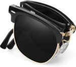 Vintage Sunglasses Half Frame Sun Glasses Polarized UV Protection Browline Shades for Women Men - Image 7