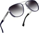 Polarized Aviator Sunglasses Mens Women Vintage Retro Military Metal Pilot Sun Glasses UV Protection - Image 3
