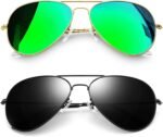 Polarized Metal Aviation Sunglasses Men, Classic Military Sun Glasses Women, Rectangle Shades UV400 Protection Costume - Image 21
