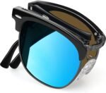 Vintage Sunglasses Half Frame Sun Glasses Polarized UV Protection Browline Shades for Women Men - Image 25