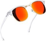 Vintage Sunglasses Half Frame Sun Glasses Polarized UV Protection Browline Shades for Women Men - Image 3