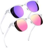 Vintage Sunglasses Half Frame Sun Glasses Polarized UV Protection Browline Shades for Women Men - Image 52