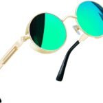 Hippie Round Sunglasses for Women Men Small Circle Sun Glasses Polarized UV400 Protection