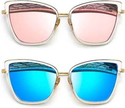 Oversized Cateye Sunglasses for Women Fashion Cat Eye Sun Glasses UV Protection Ladies Shades Sunnies