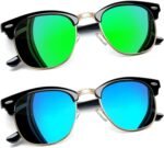 Vintage Sunglasses Half Frame Sun Glasses Polarized UV Protection Browline Shades for Women Men - Image 13
