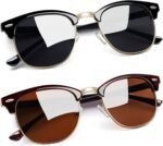 Vintage Sunglasses Half Frame Sun Glasses Polarized UV Protection Browline Shades for Women Men - Image 40