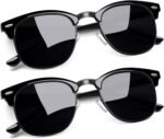 Vintage Sunglasses Half Frame Sun Glasses Polarized UV Protection Browline Shades for Women Men - Image 48