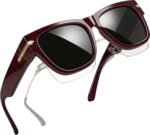 Square Sunglasses Over Glasses Women Men Polarized Fit Over Sun Glasses UV Protection Oversized Fitover Shades