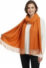 Women's Winter Warm Scarf Soft Cashmere Feel Oversized Pashmina Shawl &Tassel Wrap, Thick Blanket Scarf for Gift - Image 4