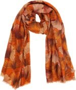 Silk Feeling Scarf for Women 71x30 ﻿ | Soft Warm Fall Neck Head Scarf Wrap, Retro Ginkgo Leaf Pattern Shawl for Cold Office, Elegant Winter Holiday Gift for Her - Image 4