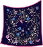 Premium Floral Scarf for Women 35x35 Square Silk Feel-Lightweight Scarves Headscarf Bandanas Wrapping Handbag - Image 27