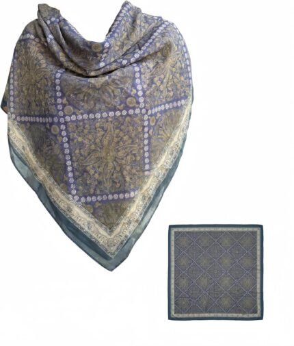 Women's Silk Feeling Large Square Scarf 43x43 Premium Hair Wrap Headscarf Neck Shawl with Gift Box