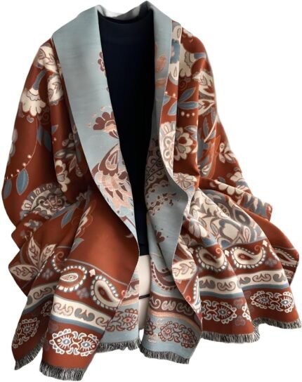 Womens Pashmina Shawl Soft Cashmere Feel Reversible Winter Scarf